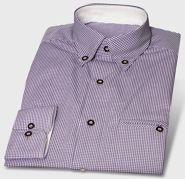 Modern Designed Trachten Shirt in Trendy Lilac with Horn Buttons – Template image