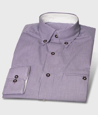 Modern Designed Trachten Shirt in Trendy Lilac with Horn Buttons