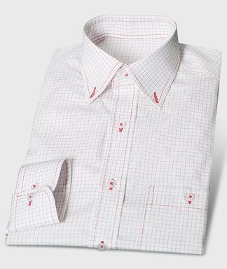 Rot-kariertes Button-Down-Hemd
