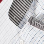 Blau-kariertes Businesshemd mit Stehkragen – Vorschau 2