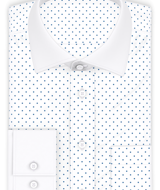 Weiss Dunkelblau Punkte Businesshemd mit weißem Kontraststoff