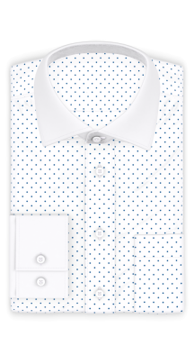Weiss Dunkelblau Punkte Businesshemd mit weißem Kontraststoff