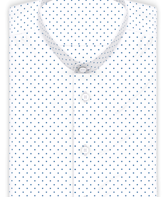 Weiss Dunkelblau Punkte Freizeithemd Kurzarm