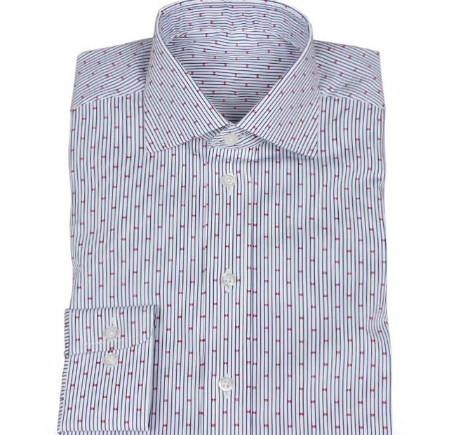 Dunkelblau Rot gemustertes Hemd – Vorlagenbild