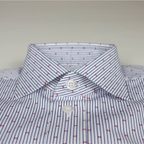 Dunkelblau Rot gemustertes Hemd – Vorschau 2