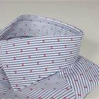 Dunkelblau Rot gemustertes Hemd – Vorschau 3