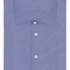 Fil-a-fil Mittelblau bügelfrei Kurzärmeliges Freizeithemd – Vorschau 1