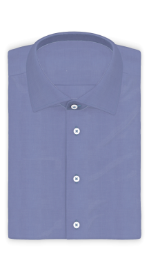Fil-a-fil Mittelblau bügelfrei Kurzärmeliges Freizeithemd