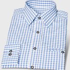 Trachtenhemd Karo Blau – Vorschau 1