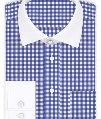 Vichykaro Blau Businesshemd