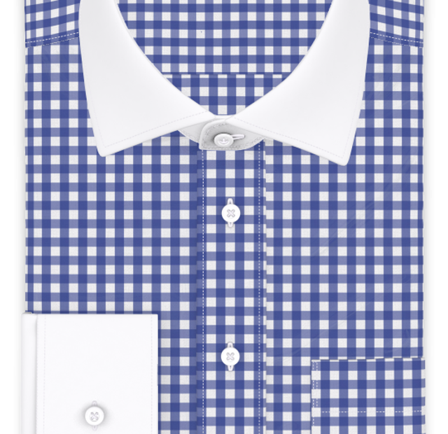 Vichykaro Blau Businesshemd – Vorlagenbild