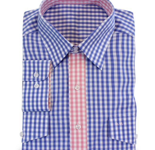 Vichykarohemd in blau-rosa – Vorlagenbild