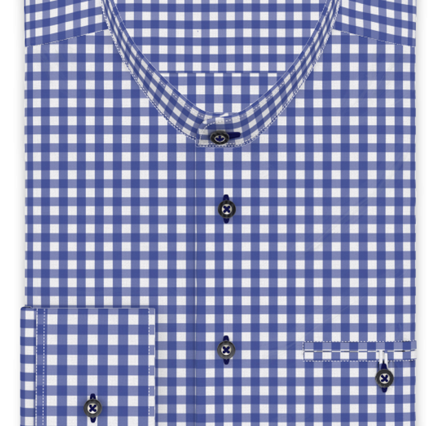 Vichykaro Blau Trachtenhemd – Vorlagenbild