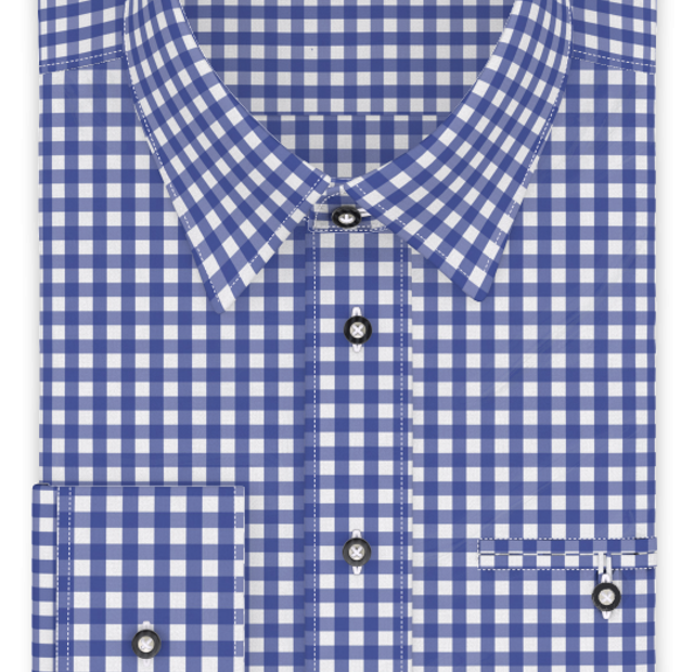 Vichykaro Blau Trachtenhemd – Vorlagenbild