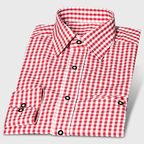Trachtenhemd Karo Rot – Vorschau 1