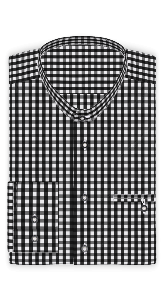 Vichykaro Schwarz Trachtenhemd
