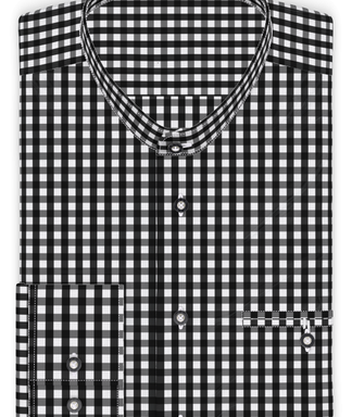 Vichykaro Schwarz Trachtenhemd