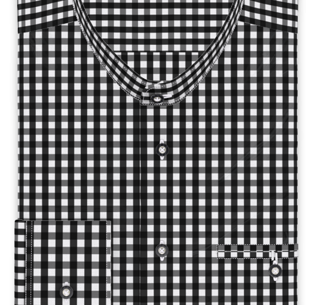 Vichy checkered black traditional shirt – Template image
