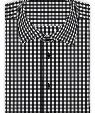 Vichykaro Schwarz Kurarmhemd