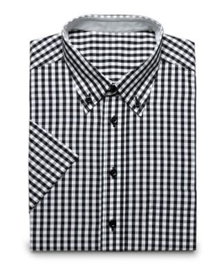 Schwarz kariertes Hemd mit Buttondownkragen