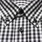 Black checkered shirt with buttone down collar – Preview 3