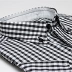 Black checkered shirt with buttone down collar – Preview 5