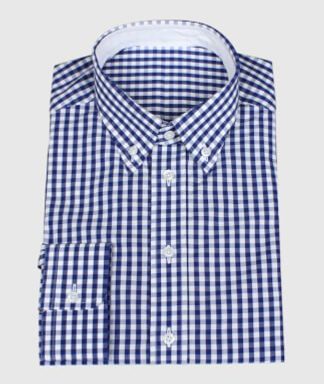 Blaukariertes Freizeithemd mit weißem Innenstoff