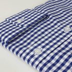 Blaukariertes Freizeithemd mit weißem Innenstoff – Vorschau 3