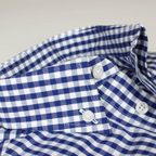 Kariertes Freizeithemd blau mit Buttondown-Kragen – Vorschau 4
