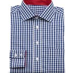 Dunkelblau kariertes Casual Hemd – Vorschau 1