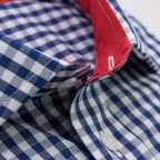 Dunkelblau kariertes Casual Hemd – Vorschau 3