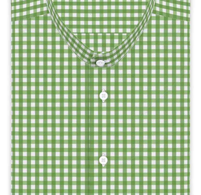 Vichy checkered light green casual shirt – Template image