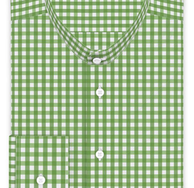Vichy checkered light green casual shirt – Template image
