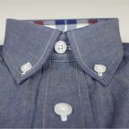 Grey-blue shirt with contrast material – Preview 2