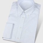 Blue Checkered Oxford Tailor Made Shirt with French Cuff – Preview 1