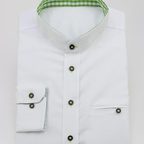 Trachtenhemd weiß mit grünem Karo – Vorschau 1