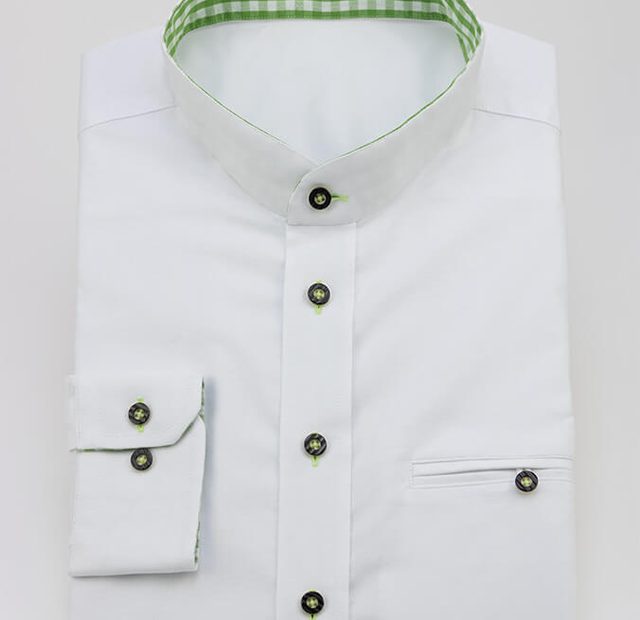 Trachtenhemd weiß mit grünem Karo – Vorlagenbild