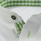 Trachtenhemd weiß mit grünem Karo – Vorschau 5