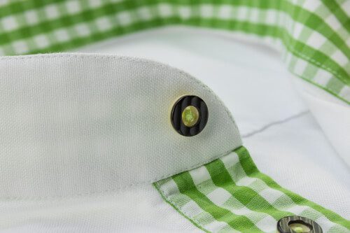 Trachtenhemd weiß mit grünem Karo