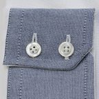 Oxfordhemd in weiß-grau Kontrast Kragen ohne Naht – Vorschau 5