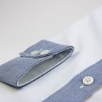 Oxfordhemd in weiß-grau Kontrast Kragen ohne Naht – Vorschau 4