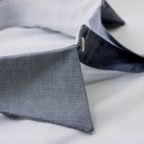 Oxfordhemd in weiß-grau Kontrast Kragen ohne Naht – Vorschau 2