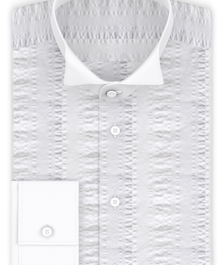 Seersucker Weiß Festliches Hemd