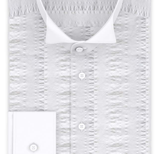 Seersucker Weiß Festliches Hemd – Vorlagenbild