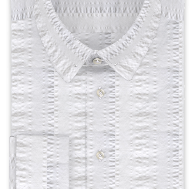 Seersucker Weiß Festliches Hemd – Vorlagenbild