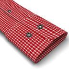 Leinen Rot kariert Trachtenhemd – Vorschau 2