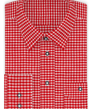 Leinen Rot kariert Trachtenhemd