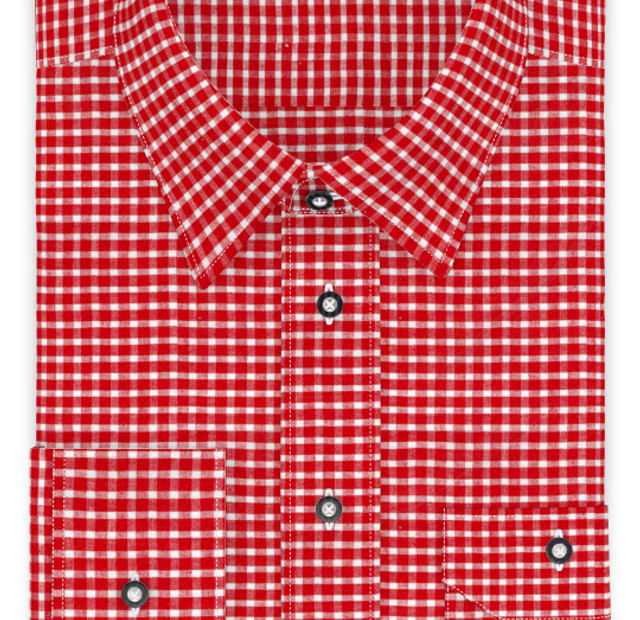 Leinen Rot kariert Trachtenhemd – Vorlagenbild