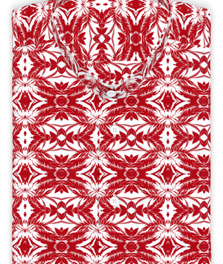 Popeline Hawaii Rot Freizeithemd