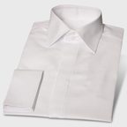 Fine Herringbone Shirt White – Preview 1